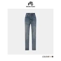 毛妮LADIESFIRST【经典永恒】修身显瘦时髦牛仔裤气质直筒裤L2371