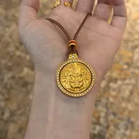 铜合金吊坠 「时来转运」镀k金大黄财财（卡30）21克左右