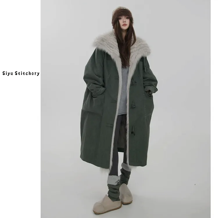 【思语】“雾凇” CC251227 原创设计师款狐狸毛领皮草鹅绒服