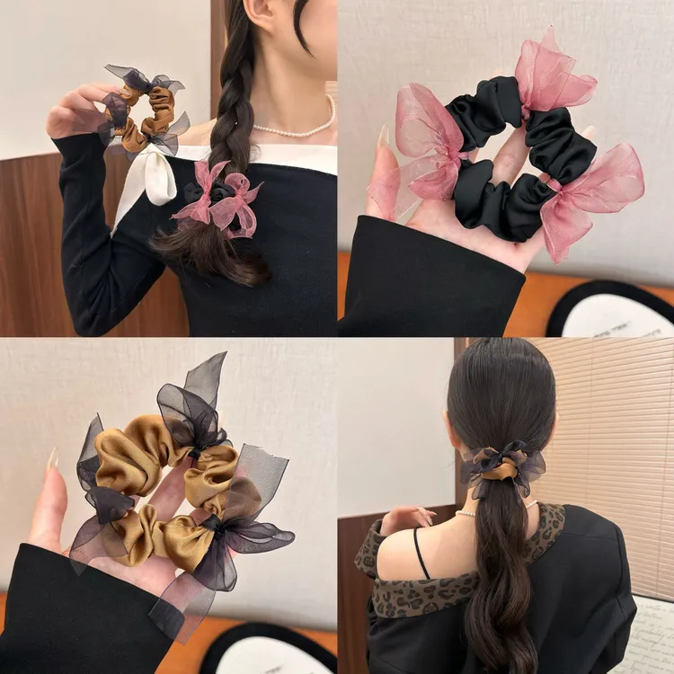 许我耀眼许妍同款发圈缎面蝴蝶结发圈2025新款高级感扎