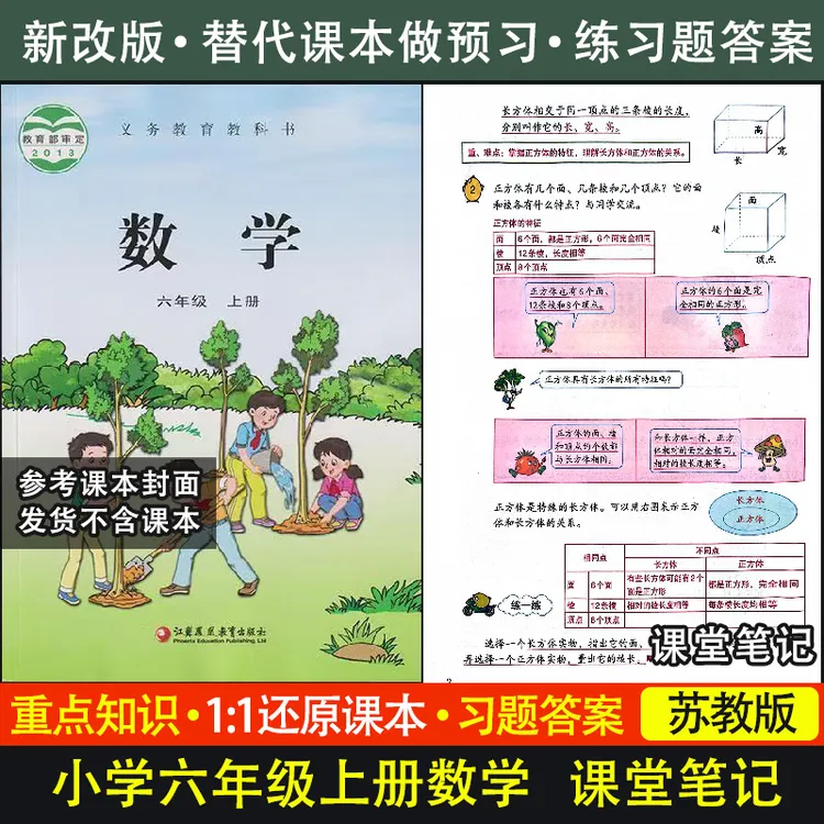 【同步课本】苏教版数学课堂笔记六年级上册下册语文数学练习题答案