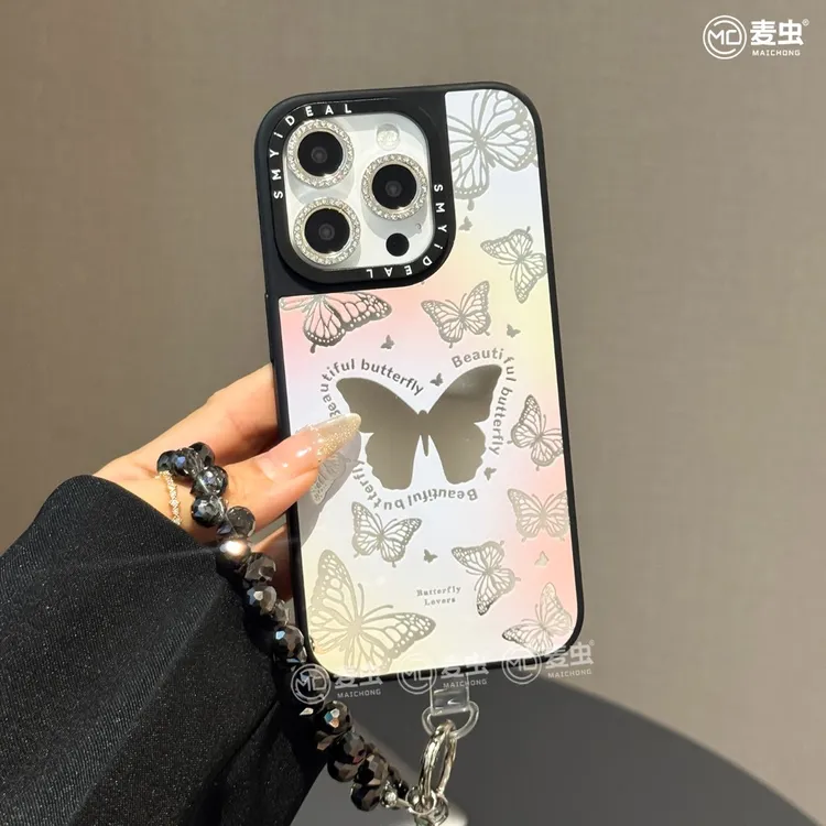 直播专属彩色蝴蝶适用Mate70华为苹果17promax手机壳iPhone16小米