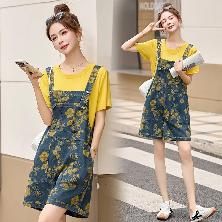 时尚套装女2025夏装夏天衣服小个子减龄T恤背带裙两件套休闲套装