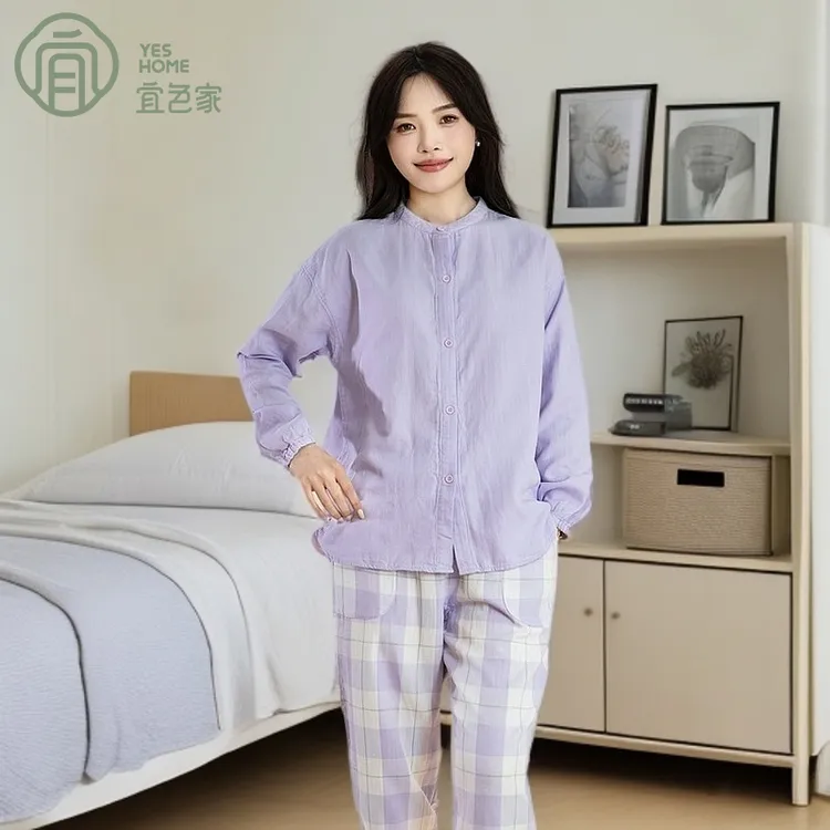 睡衣女士秋冬季女款爆款2025新款100%全棉大码时尚休闲家居服套装