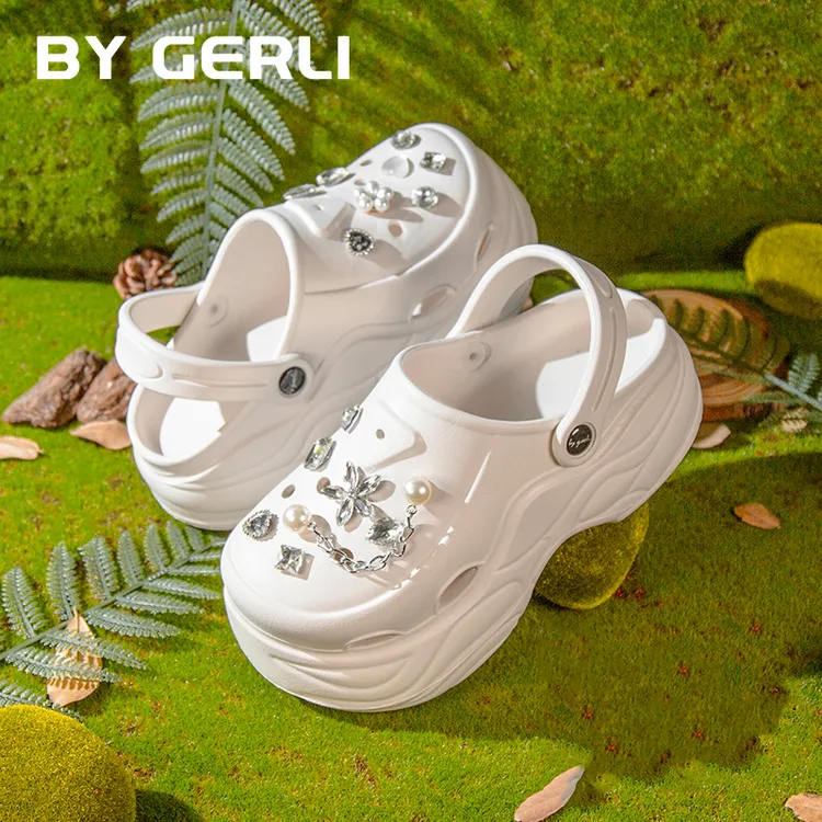 BY GERLI增高6CM女款洞洞鞋新款包头拖凉鞋防滑厚底百搭女鞋透气Z商品图