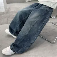 男童牛仔裤秋季2025款儿童长裤中大童宽松休闲男童弯刀直筒牛仔裤