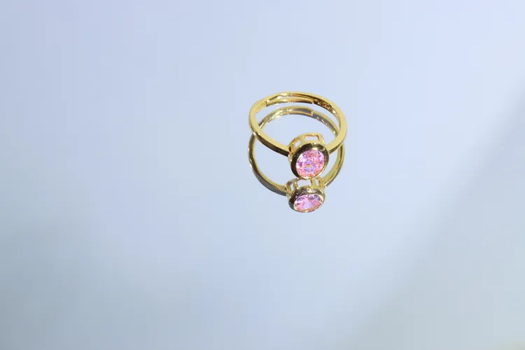 合金戒指 椭圆形金色女日韩指环时尚简约精致百搭