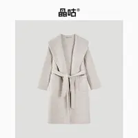 【晶咕&泡芙妈】时尚气质手工双面呢翻领大衣