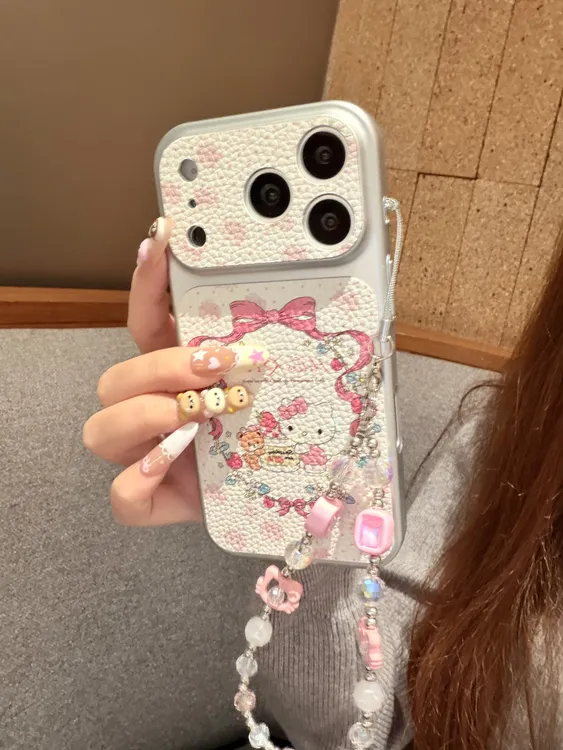 [大视窗皮纹]可爱KT超薄PC壳可选磁吸适用苹果17/16/15保护壳