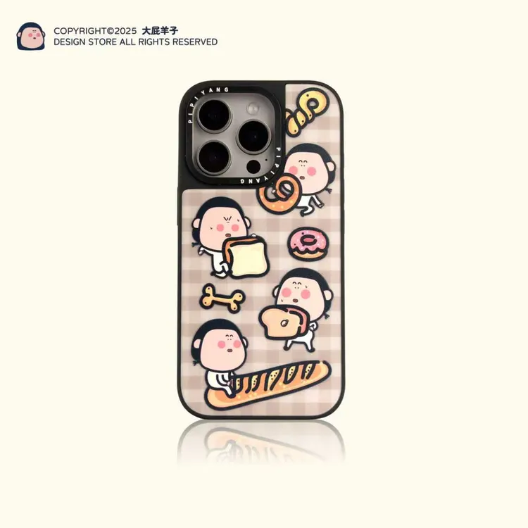 大屁羊子面包脑袋适用iphone17promax16pro151413浮雕磁吸手机壳
