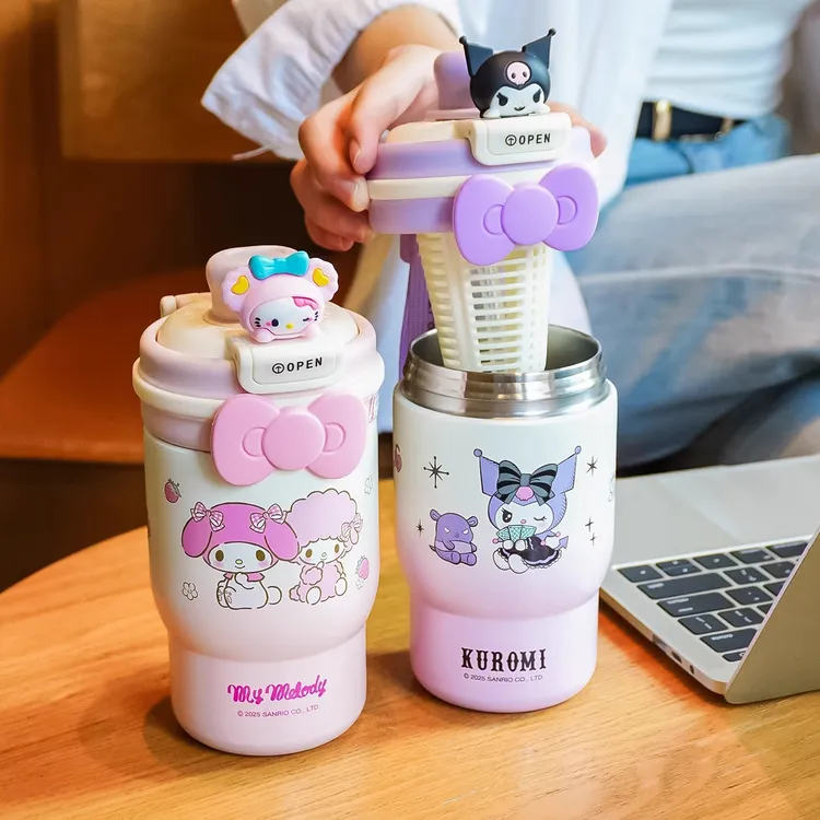 可爱儿童保温杯2025新款库洛米吸管水杯夏日高颜值316不锈钢杯子