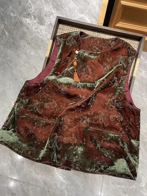 谢美丽-精选丝绒晕染坎肩马甲