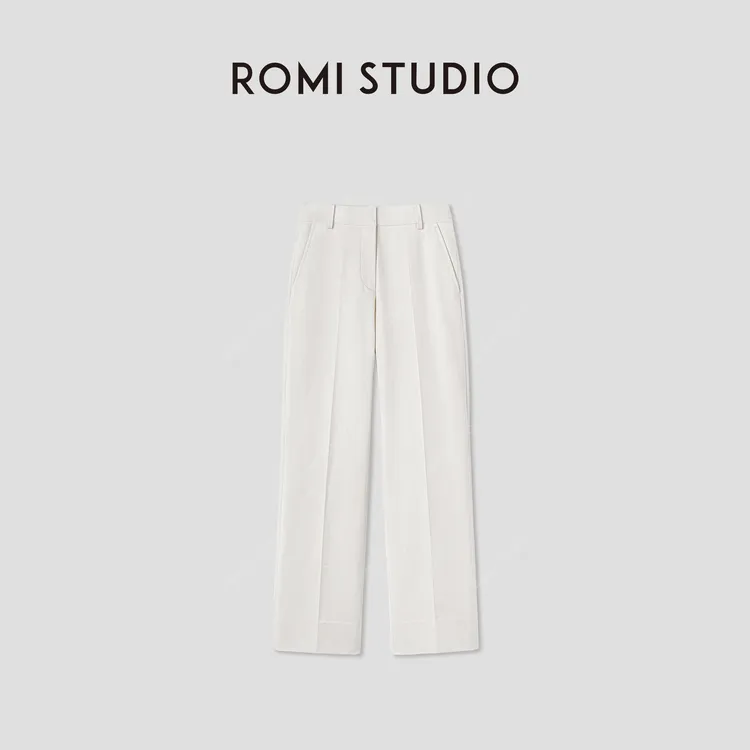 ROMI STUDIO“舒适有度”弹力柔顺挺阔质感直筒休闲裤RWCWXG5642