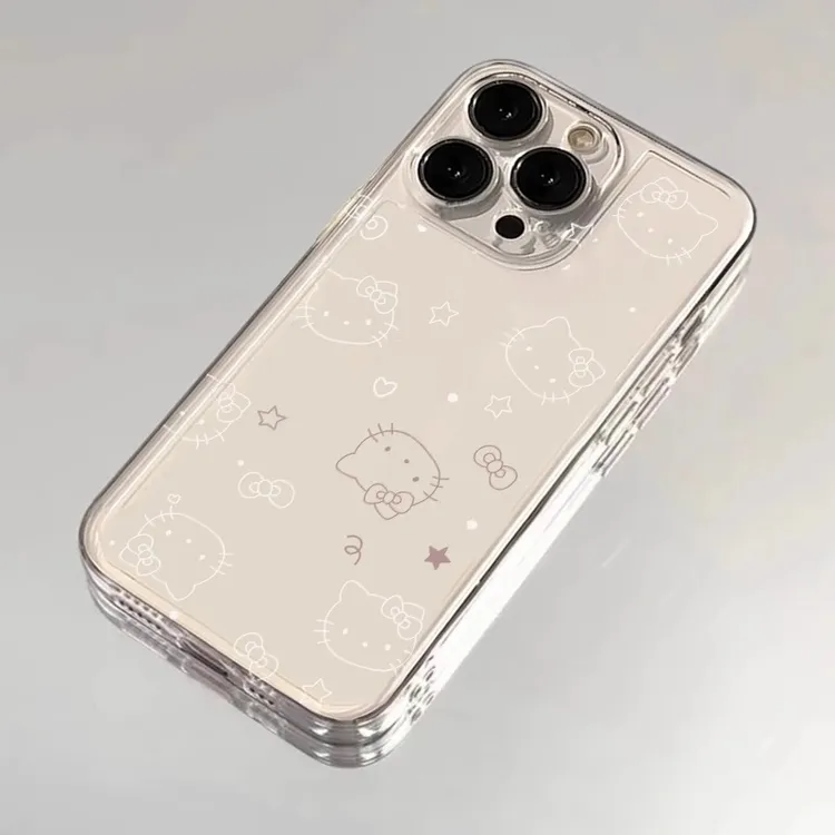 小爱心星星KT猫适用iPhone13苹果16硅胶手机壳15promax女款12卡通