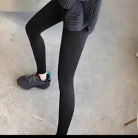 纯黑色加绒裤弹力裤