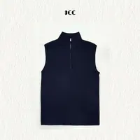 3CC【智感织语】设计感拉链半高领含巴素兰羊毛无袖针织女89232