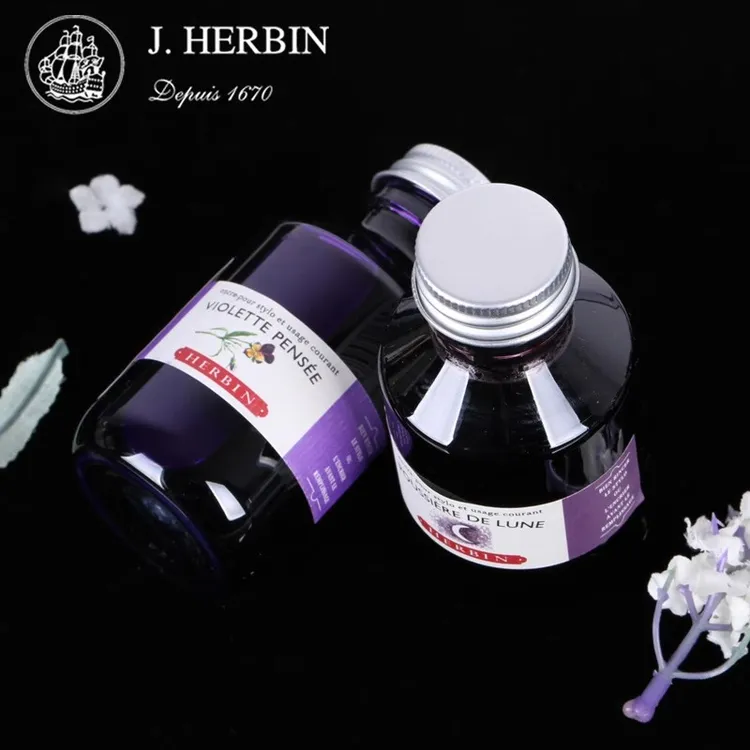 【J.Herbin 简赫本】大瓶装100ML墨水彩色钢彩墨非碳素350周年500ml