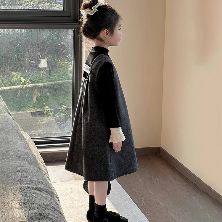 春秋款女童三件套装2025新款儿童日系洋气穿搭女孩秋装条纹阔腿裤