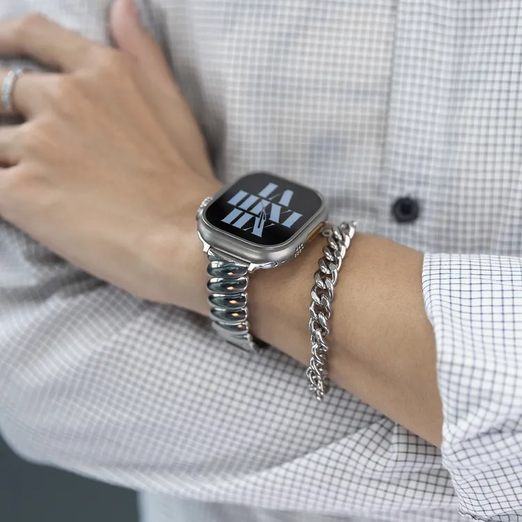 潮男表链AppleWatch不锈钢金属表带适用苹果手表iwatch不是合金哦