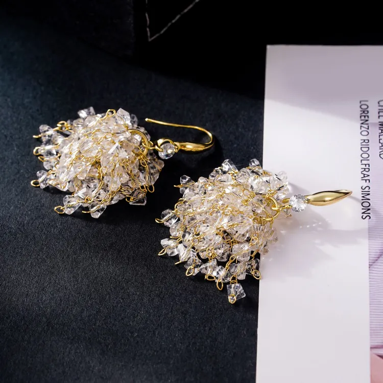 铜合金耳饰 手工甜美金色女耳环白色时尚水果轻奢饰品PT0725