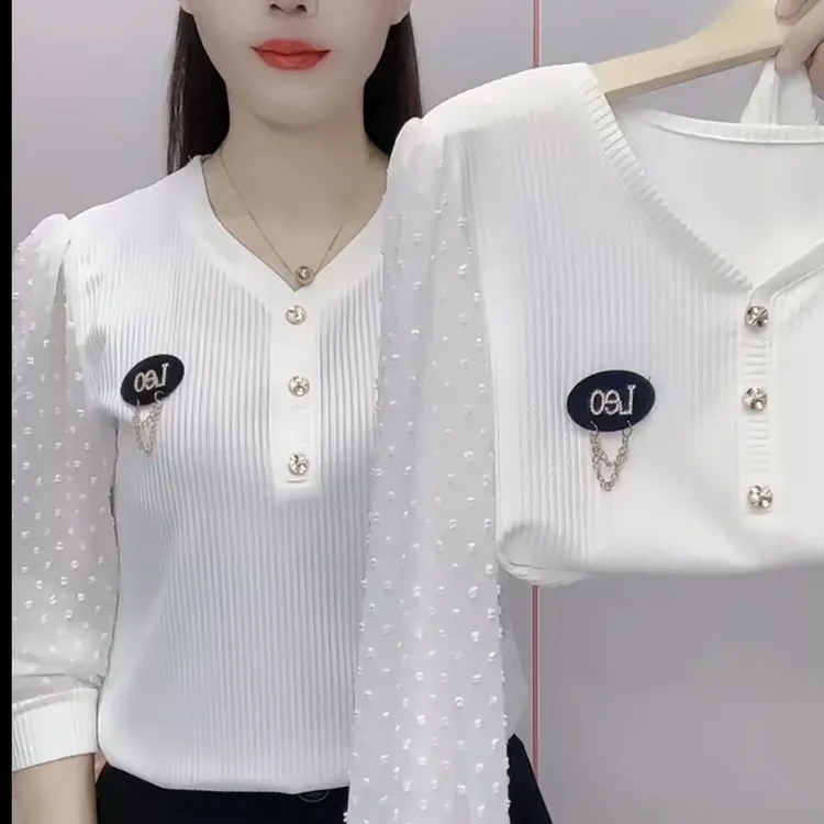 挂脖上衣2025新色洋气小衫女韩版季显瘦V领高弹轻薄针织打底衫