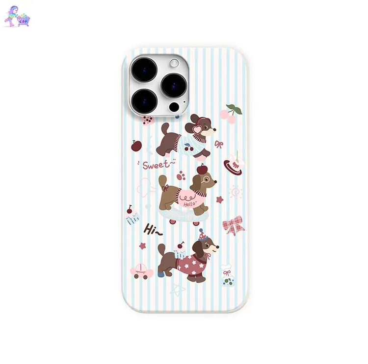 蓝色腊肠狗适用苹果17promax手机壳iphone16小米vivo华为一加oppo