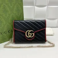 99新 GUCCI/古驰 思斯专属 古驰红边woc单肩包 THAY029