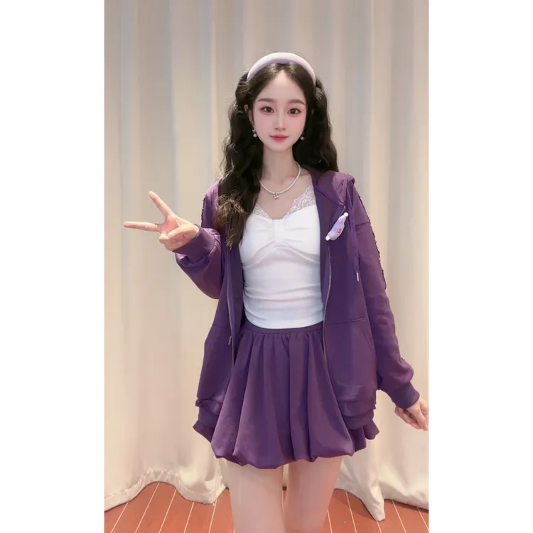 IEF/爱依服2025新款秋季韩版休闲纯欲减龄时尚上下套装