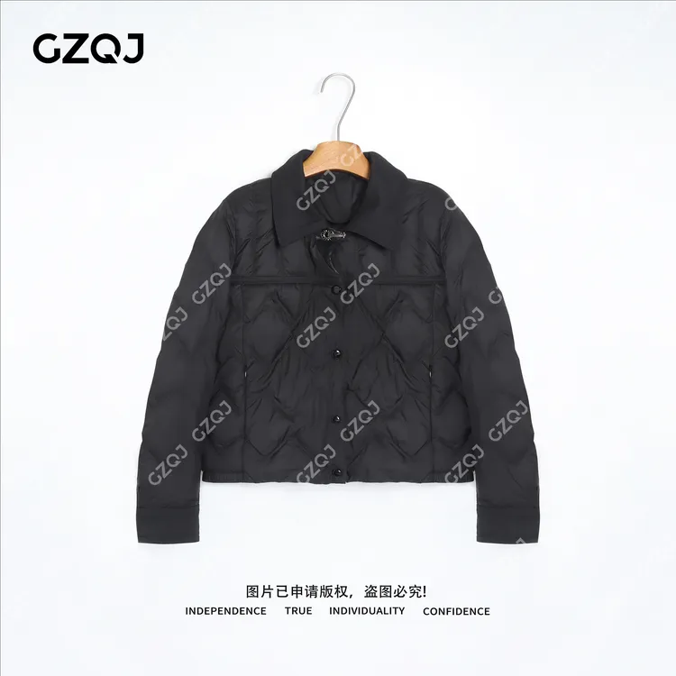 老琴私服【都市棱镜】设计感秋冬时尚小香白鸭绒轻羽绒服外套女3832
