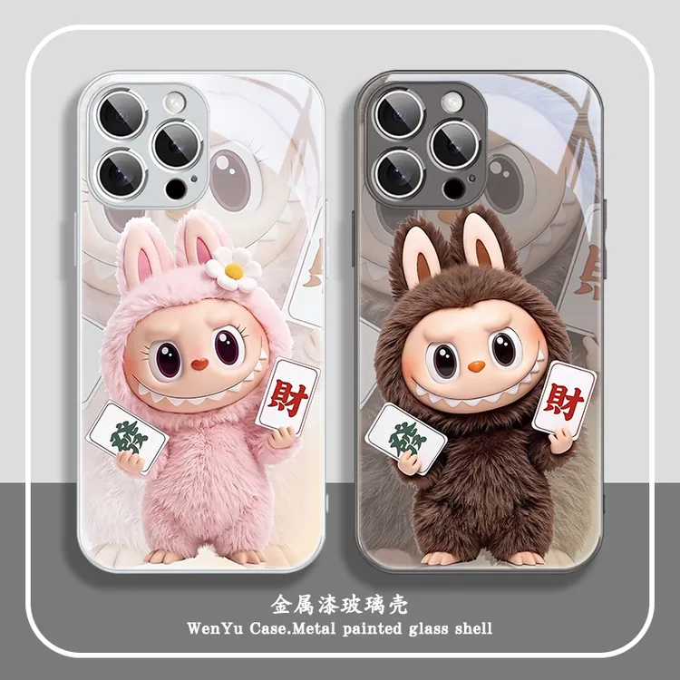 发财labubu适用于苹果17/华为/小米/vivo/OPPO玩偶超火网红手机壳