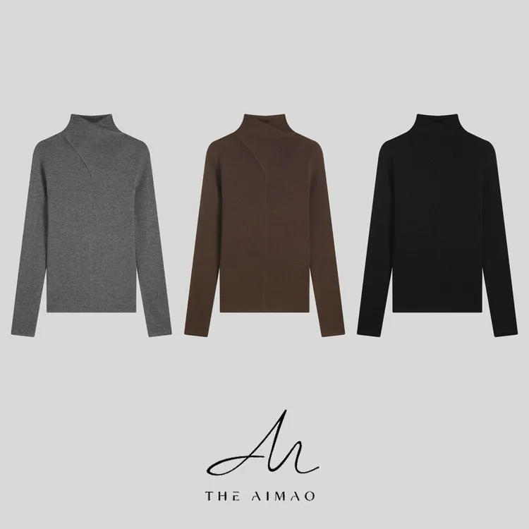 【THE AIMAO】“至简雅致”羊毛抗起球混纺软糯显瘦打底衫XYX82918