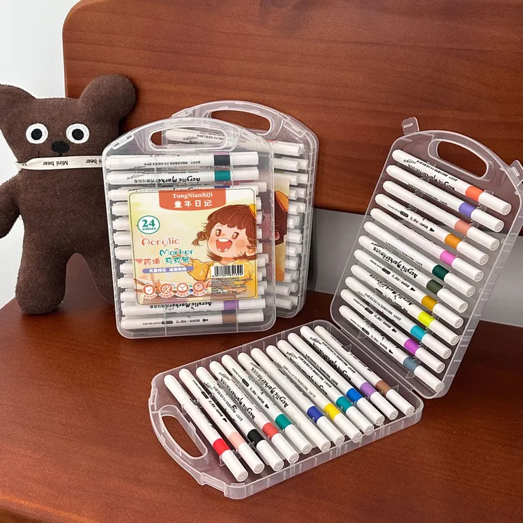 不透色丙烯马克笔儿童美术涂鸦笔防水无毒水洗水彩笔