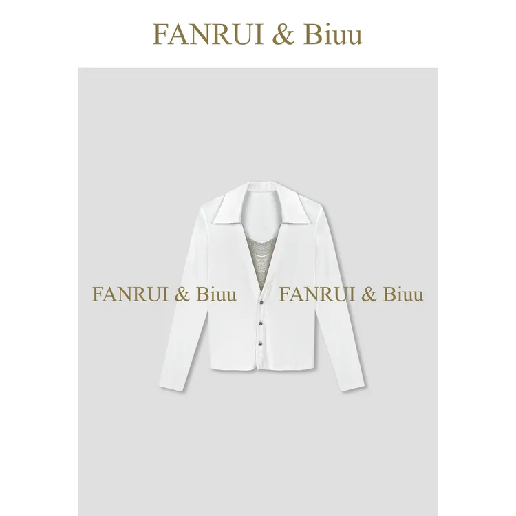FANRUI/泛芮「贝贝biuu」轻奢洋气简约百搭长袖修身气质上衣B18250