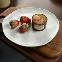 p320  简约陶瓷大菜盘11英寸异形盘麻点西餐盘 微瑕 凑满20发货