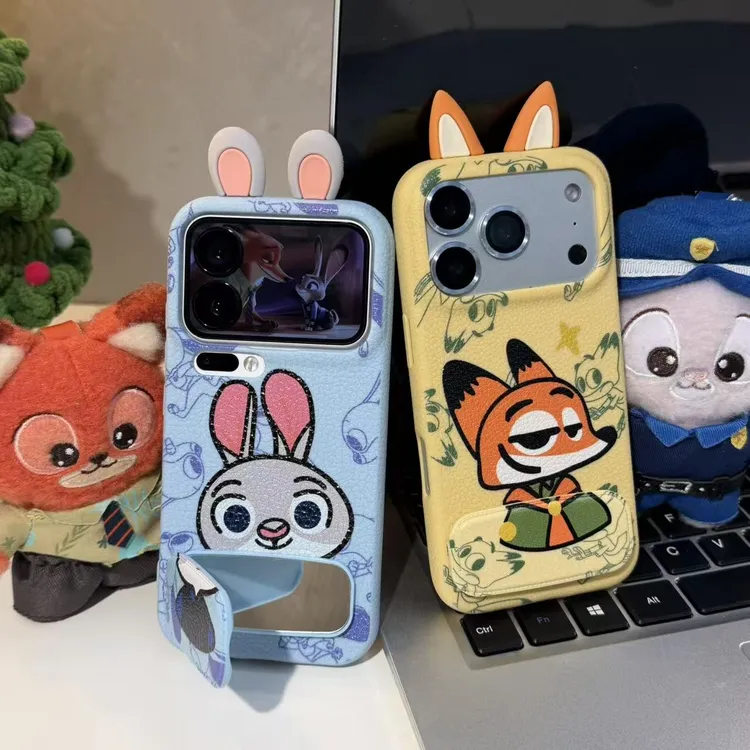 GGBond可爱朱迪尼克支架适用苹果17皮纹16手机壳华为vivo小米oppo