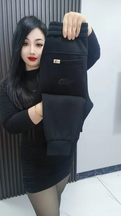 韩版冬季针织标准卫裤通勤风