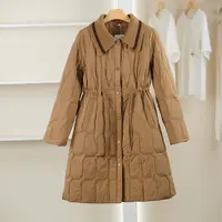 麦迪尚品 5090722 冬季时尚简约收腰长款羽绒服外套品牌女装