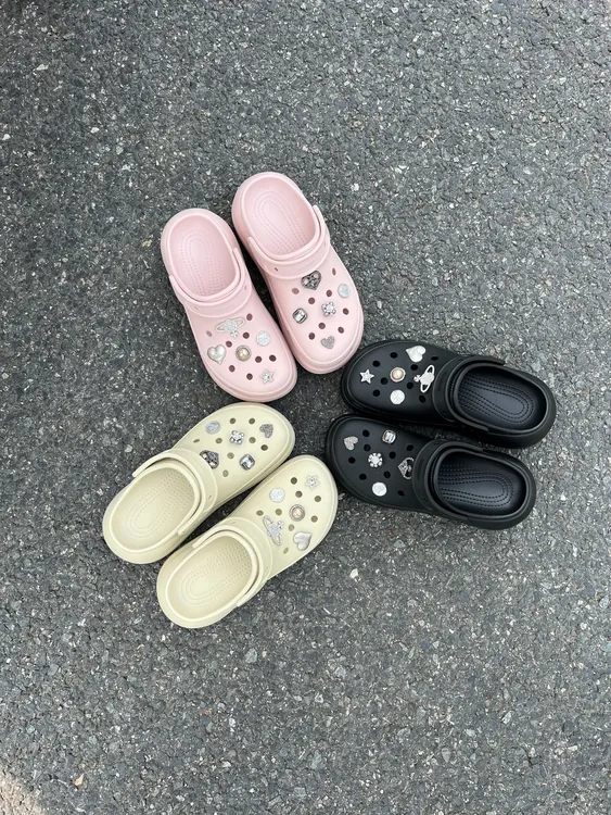 (泡芙洞洞鞋7cm）夏季透气女EVA耐磨防滑厚底洞洞鞋德训鞋新品推荐