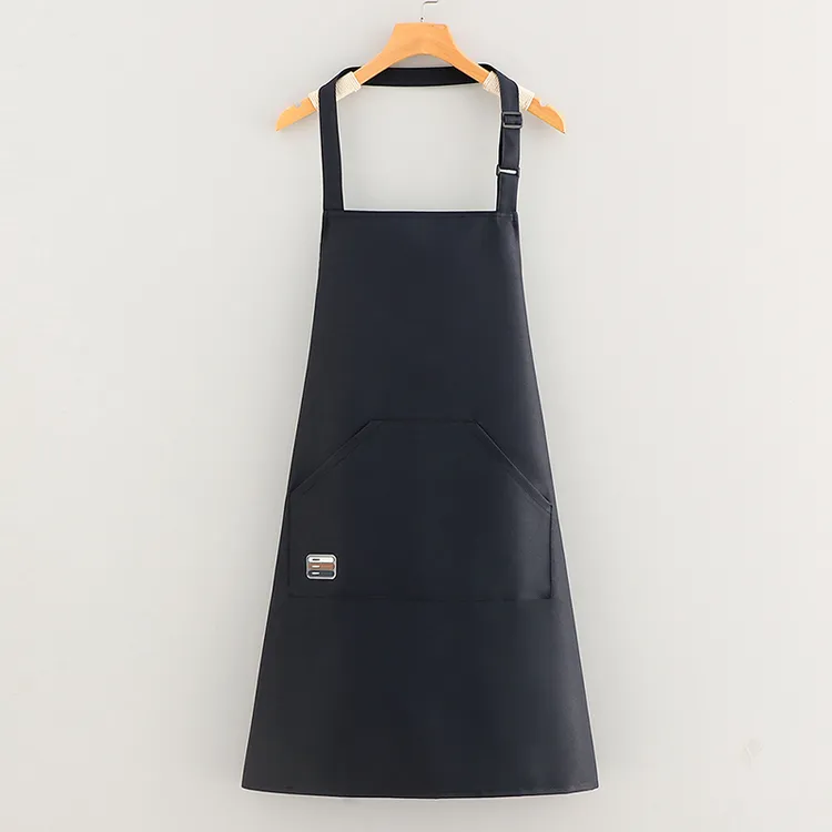 时尚薄款工作服防水防油花店美甲防脏防尘可定制印字挂脖围裙做饭