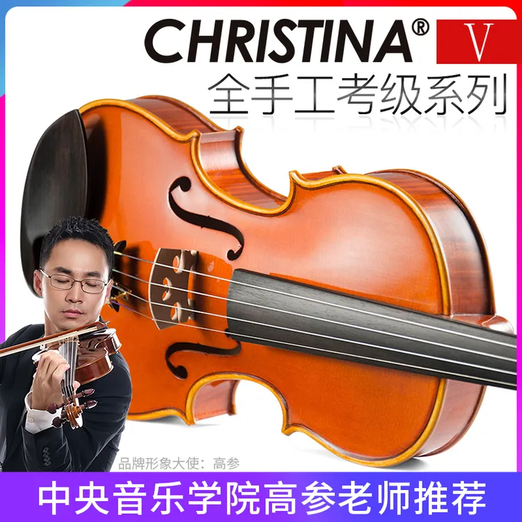 克莉丝蒂娜V05A小提琴专业级考级成人儿童演奏级手工学生小提琴