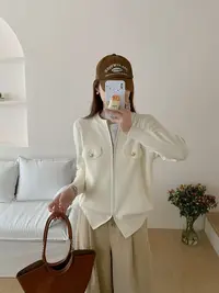 拉链百搭修身显瘦时尚洋气针织开衫女韩版长袖