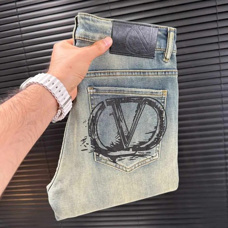 夏季新款修身小直筒牛仔裤-6338