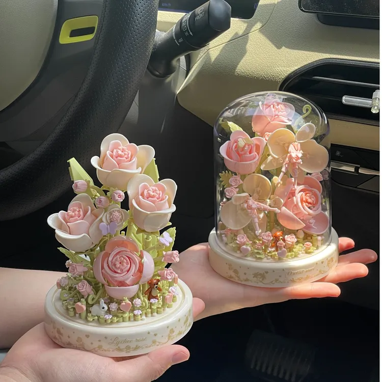 生日礼物永生花积木花束成人手工花送女生礼物创意手工diy拼搭