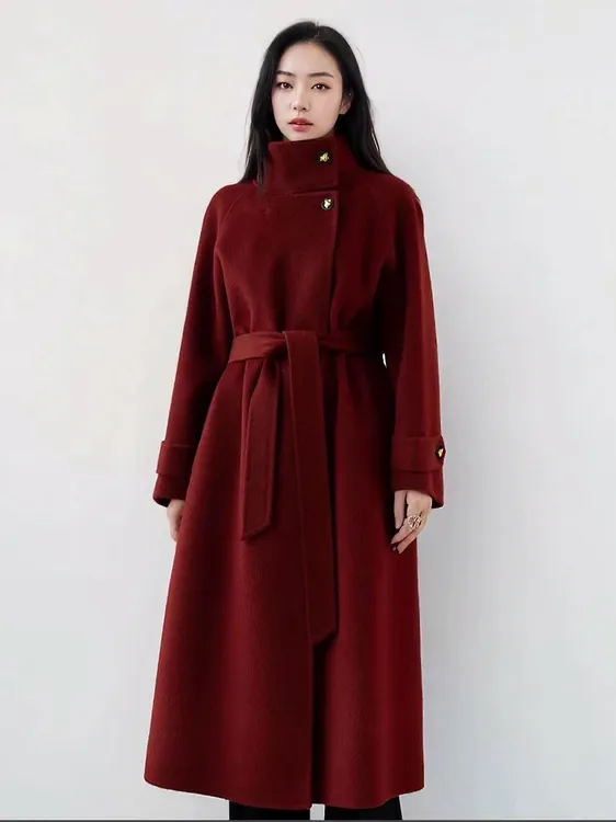 黑色羊毛大衣女2025年秋冬新款高级感中长款韩系爆款毛呢外套气质