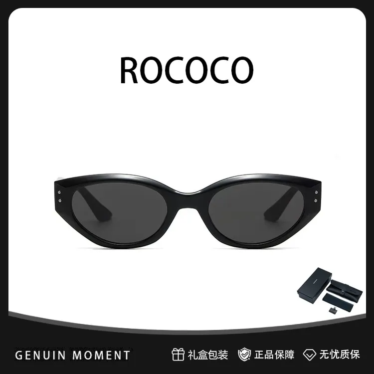 GENUIN MOMENT时尚ins黑框猫眼墨镜女防紫外线近视太阳镜男Rococo商品图