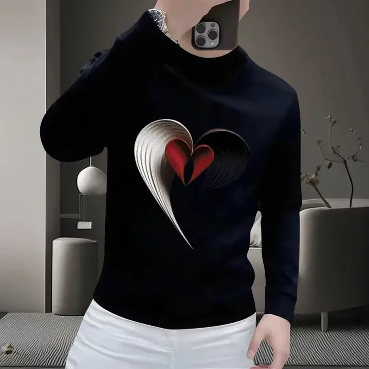 个性潮流重磅圆领卫衣痞帅街头宽松休闲秋季印花时尚男士潮流卫衣