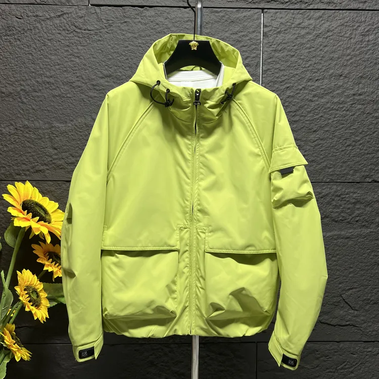 春季连帽冲锋衣男女同款防水外套轻奢纯色百搭7369
