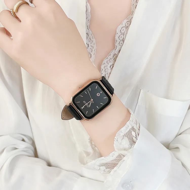 聚利时手表女时尚小众轻奢女士方形防水日历石英表气质高级感1531