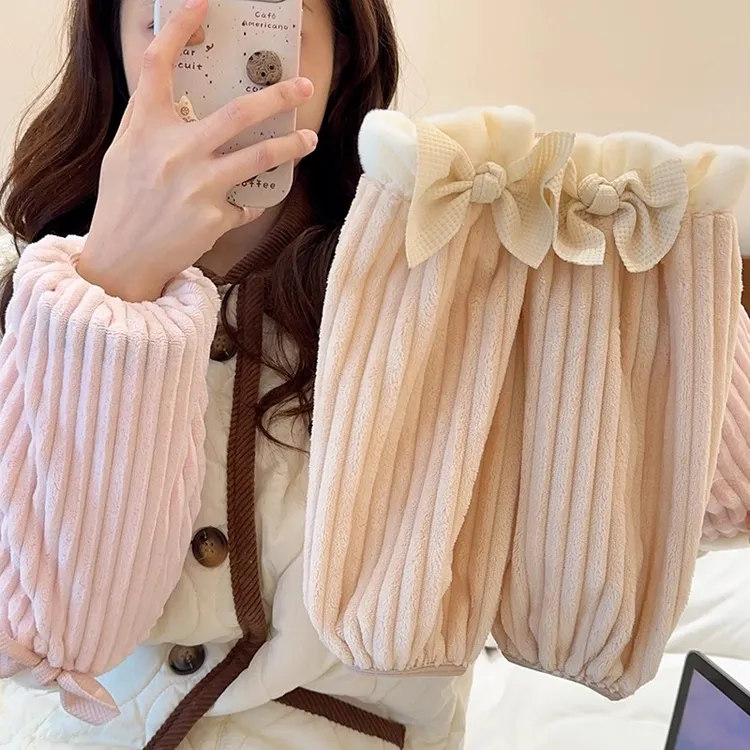 秋冬季时尚简约蝴蝶结护袖2025新款防污防脏保暖女童秋冬时尚袖套