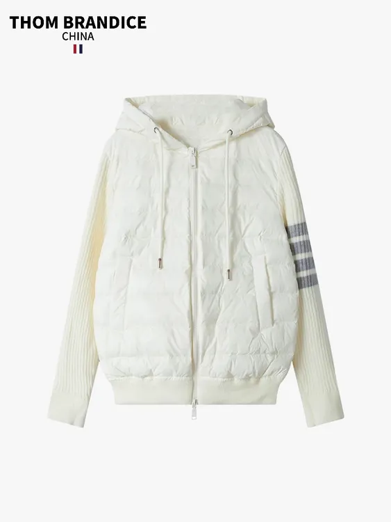 TB【官方正品】THOM汤姆布郎鹅绒羽绒服女冬季长袖拼接tb羽绒服